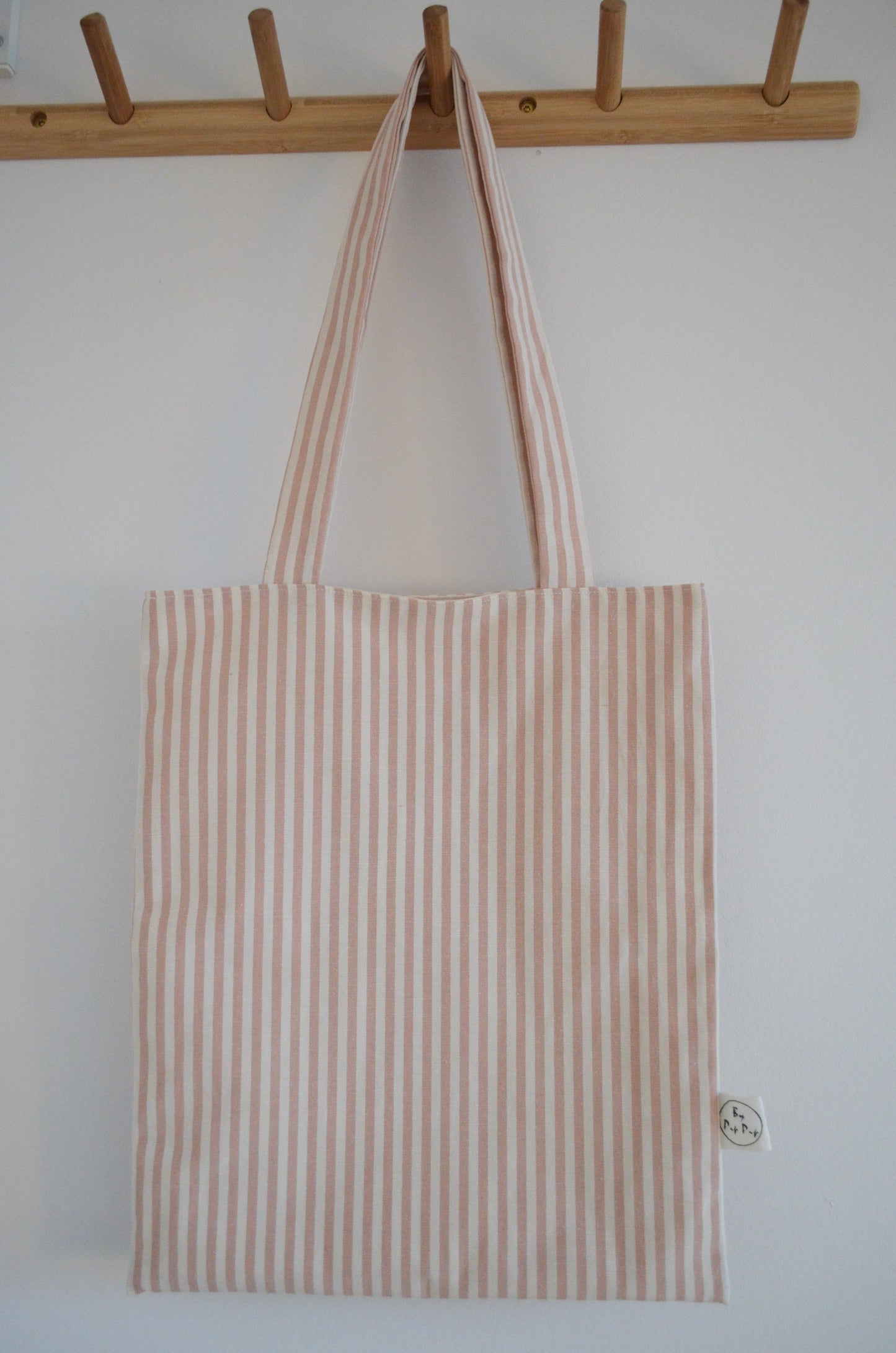 Tote Bag Lyserød Strib