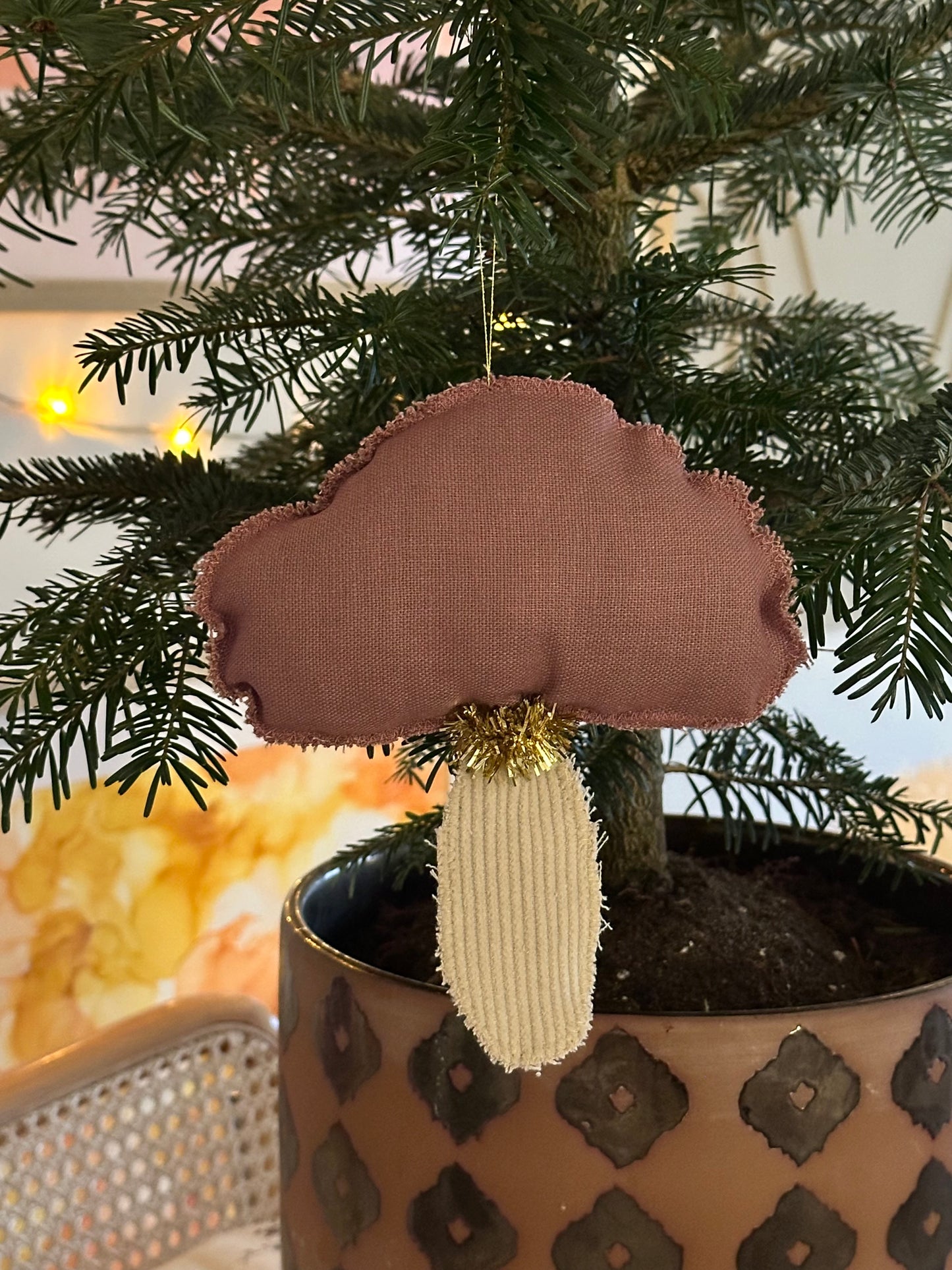 Julepynt Stor Svamp Lyngfarvet