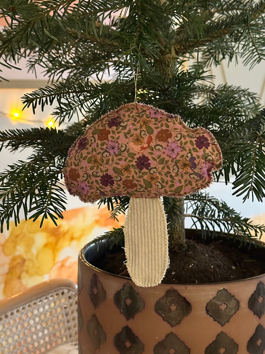 Julepynt Stor Svamp Lyserød Blomster