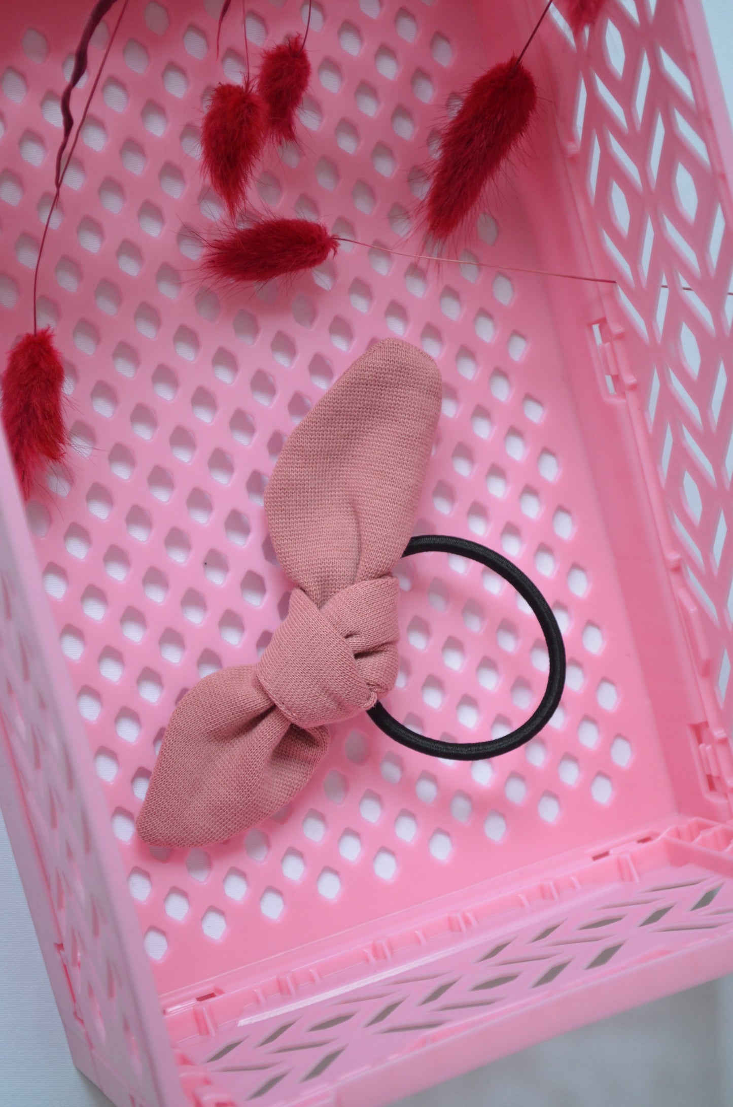 Sløjfeelastik Mørk Rosa